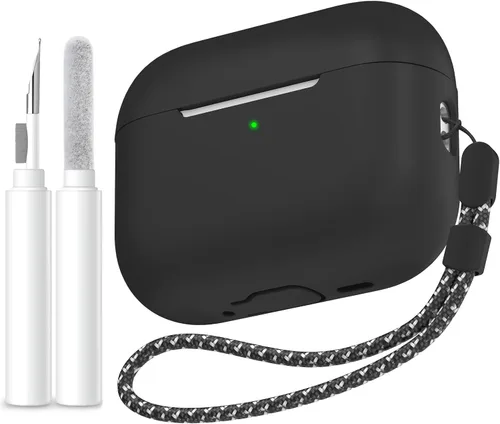 Vista 20 de AhaStyle Funda Protectora de Silicona Mejorada [LED Frontal Visible] Compatible con Apple AirPods 2 y 1 (Negro)