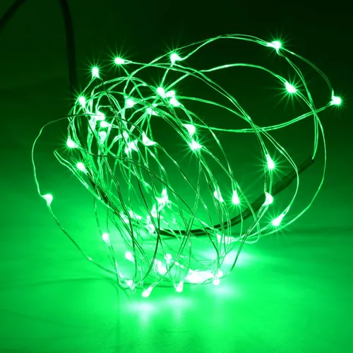Vista 5 de Karlling guirnalda de luces LED, enchufado de USB, focos LED de alambre plateado, impermeable cadena de luces estrelladas para dormitorio, patio