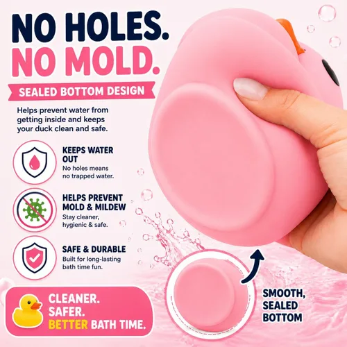 Vista 3 de XL Jumbo Grande Pato de Goma para Baño - Pato Gigante Sin Agujero, Juguete de Agua para Baby Shower, Impermeable, Gran Patito para Bebés, Sin