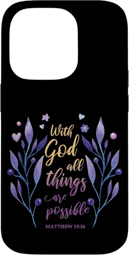 Vista 17 de with God All Things are Possible Matthew 19:26 Christian Case for iPhone 16