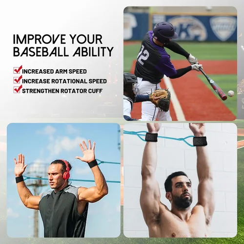 Vista 7 de Baseball Softball Resistance Training Bands, Arm Strength, Pitching and Conditioning Equipment for Kids
