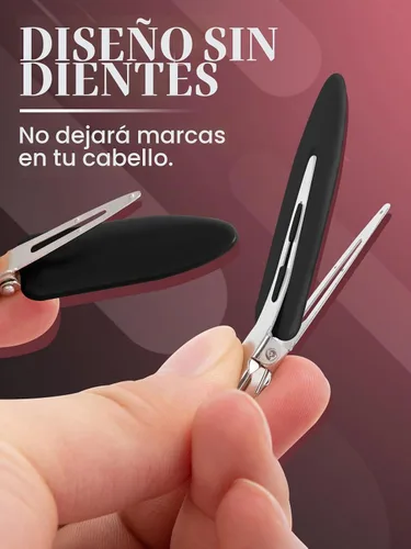 Vista 3 de 8 pinzas para el cabello sin arrugas para mujer, accesorios de maquillaje Negro