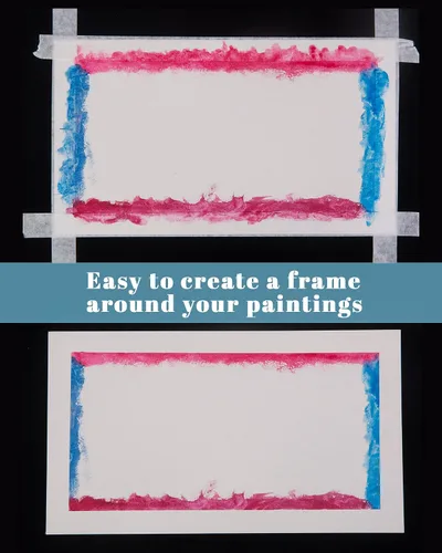 Vista 3 de Cinta de artista para arte de dibujo, paquete de 3 cintas adhesivas blancas sin ácidos para pintura de acuarela, marco de lienzo, 0.8 pulgadas