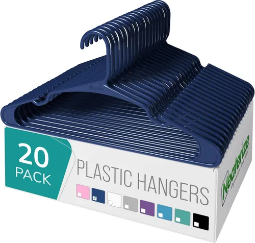 Vista 11 de NEATERIZE - Ganchos de ropa de plástico, 20 paquetes, Aqua - Perchas para colgar ropa