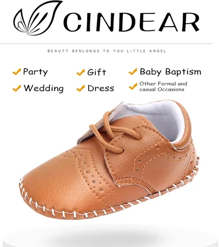 Vista 2 de CINDEAR Mocasines para bebés y niñas, bonitos zapatos de cuna para recién nacidos, tenis de poliuretano prewalkerpoliuretano, perfectos