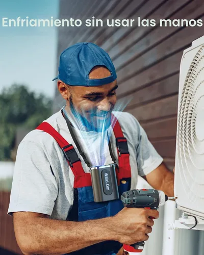 Vista 5 de SLENPET Ventilador de clip de cintura, cinturón portátil de 18000 RPM con 4 velocidades, batería de 4000 mAh, 0.34 libras, uso máximo de 12 horas