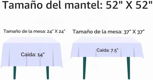 Vista 7 de Surmente Mantel cuadrado para mesas cuadradas o redondas, 100% poliéster, 52 x 52 pulgadas, mantel para bodas, banquetes o restaurantes (negro)