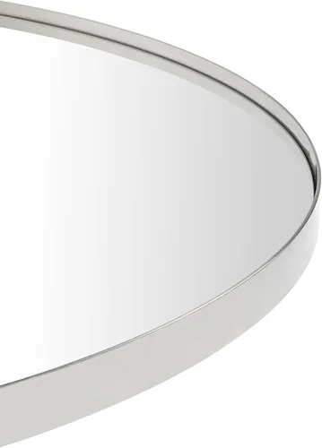 Vista 3 de TEHOME Espejo redondo de níquel cepillado plateado cepillado de 30 pulgadas para tocador de baño, entrada, cómoda o repisa de chimenea
