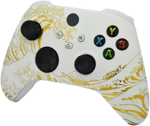Vista 3 de Hand Airbrushed Fade Custom Controller Compatible with Xbox Series XS & Xbox One (Series XS Gold Wave)