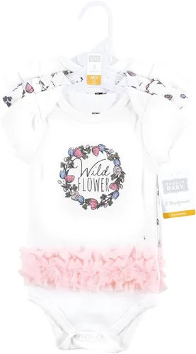 Vista 171 de Hudson Baby baby-girls Cotton Bodysuits 3-pack