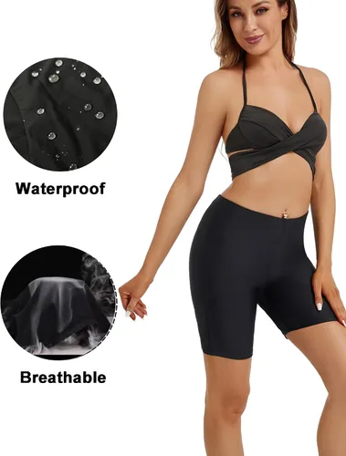 Vista 3 de Traje de baño menstrual a prueba de fugas, pantalones cortos largos para natación, pantalones cortos integrados para niños, para adolescentes y niñas