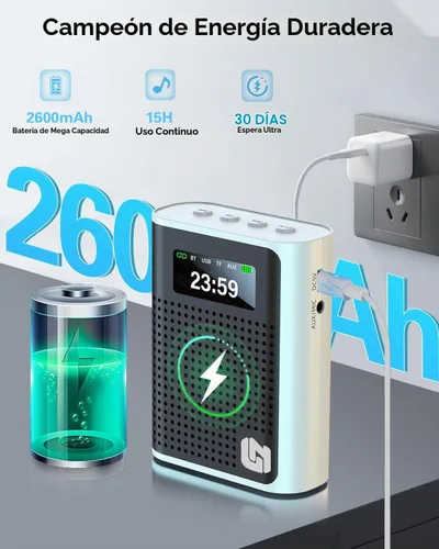 Vista 4 de 2025 Nuevo Amplificador de Voz Mejorado Inalámbrico con Micrófono Lavalier Magnético, Pantalla LED, Micrófono Portátil Recargable para Profesores
