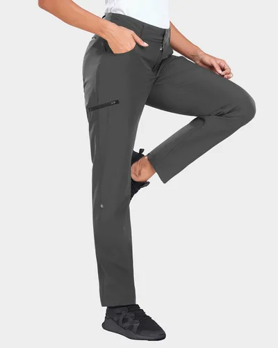 Vista 3 de Holipick Pantalones cargo de senderismo para mujer, ligeros, de secado rápido, impermeables, para exteriores, campamento, viajes, golf