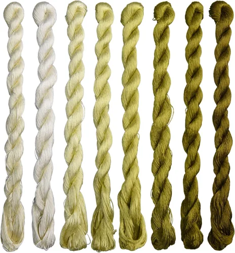 Vista 18 de Hilo de Seda Natural 100%, Hilo de Bordado Hecho a Mano, Seda Flocada 8 Colores 110m Cada Uno (61)