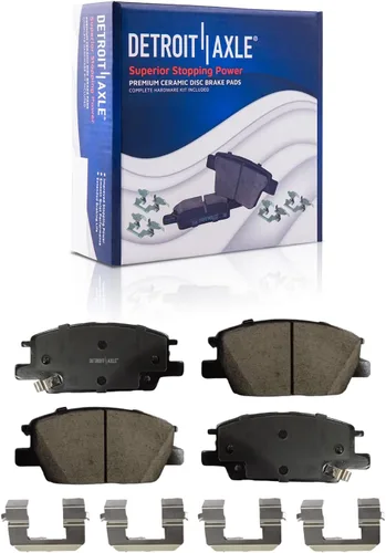 Vista 132 de Detroit Axle - Kit de freno delantero para Dodge Ram 1500 Durango Dakota Chrysler Aspen Dakota Driver Side Disco Freno Pinza de freno de cerámica