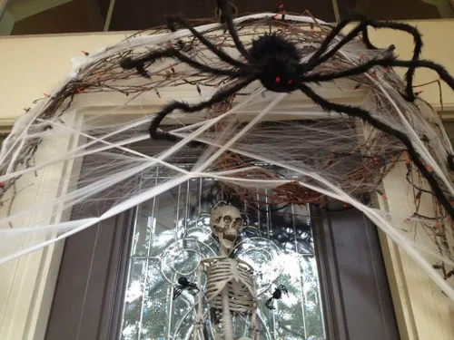 Vista 6 de Decoraciones de Halloween, mochila de araña para adultos con gafas de araña gratis, disfraz de araña peluda aterradora, patas de araña de felpa