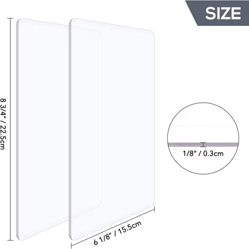Vista 2 de Briartw 1 par de almohadillas de corte estándar para máquina de troquelar, placas de corte de plástico de policarbonato transparente de 8 3/4 x 6