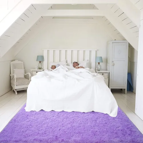 Vista 26 de Softlife Alfombra naranja para dormitorio, alfombra de felpa esponjosa para sala de estar para niñas, alfombra lanuda para niños, alfombra suave