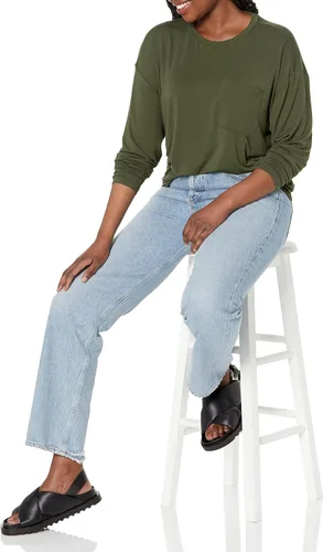 Vista 5 de Daily Ritual Camisa de manga larga con bolsillo de ajuste relajado para mujer