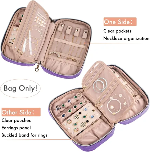 Vista 3 de Travel Jewelry Case Organizer - Small Jewelry Travel Organizer - Jewelry Holder Organizer Travel - Jewelry Travel Case for Tangel Free Necklace