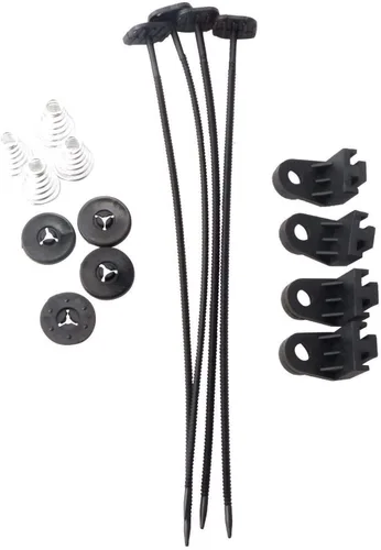 Vista 4 de suntonmoto Paquete de 2 radiadores eléctricos universales negros para ventilador delgado de empuje/tracción de 12 V + kit de montaje