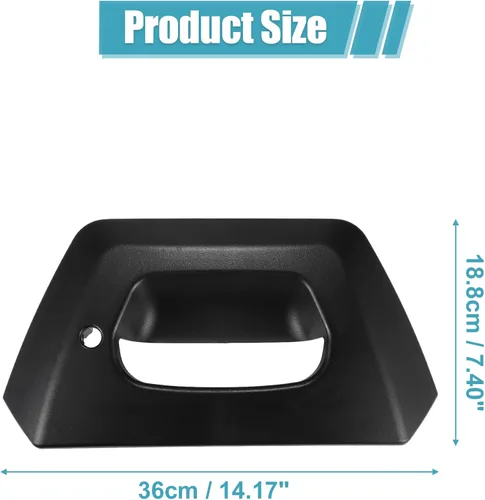 Vista 5 de uxcell 1 juego de manija de puerta trasera y bisel para Chevy Avalanche 1500 2500 Pickup Trunk 2002-2006 negro