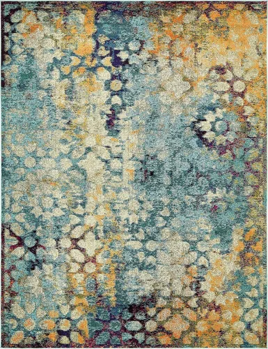 Vista 13 de Unique Loom Vita Collection - Alfombra tradicional saturada de medallones florales saturados sobre teñidos, 2 pies 2 pulgadas x 3 pies, azul Azul