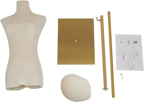Vista 7 de Vestido de maniquí femenino para adultos, torso con base, altura ajustable, maniquí desmontable, modelo de exhibición de tienda de cuerpo para Beige