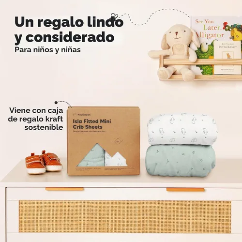 Vista 9 de Pack and Play - Juego de sábanas bajeras para cuna, paquete de 2 unidades conejitos