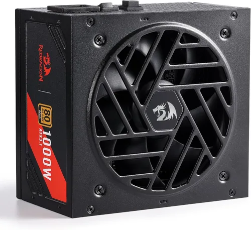 Vista 17 de Redragon PSU017 80+ Platinum 1000 vatios ATX 3.0 y PCIe 5.0 Fuente de alimentación para juegos totalmente modular, certificada 80 Plus, 100%