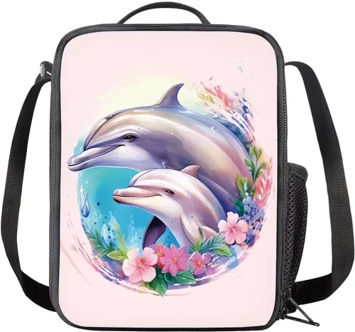 Vista 30 de INSTANTARTS Axolotl - Bolsa de almuerzo para niños, reutilizable, aislada, térmica, bolsa de almuerzo, bolsa de comida para niñas