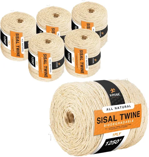 Vista 8 de Cuerda de sisal – Cuerda de fibra natural fina de 1 capa en el carrete – para poste rascador de gatos, piezas de repuesto de árbol de gato, juguete