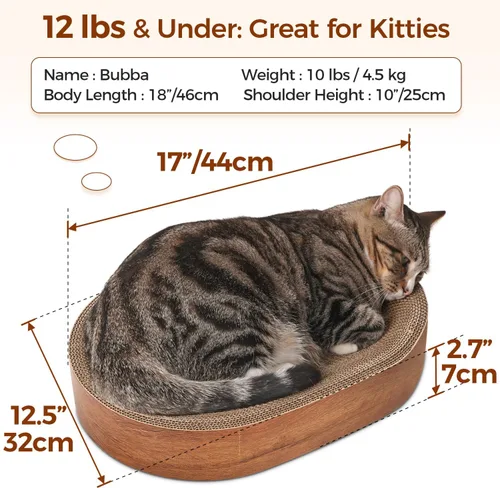 Vista 2 de ComSaf Tabla rascador para gatos, cama rascador para gatos de interior, almohadilla de cartón corrugado para gatos, rascador ovalado duradero