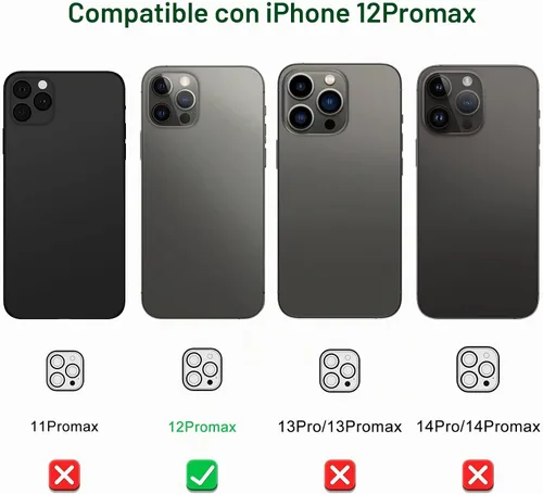 Vista 4 de Protector de lente de cámara (paquete de 3) compatible con iPhone 12 Pro Max, protector de lente de cámara, transparente, HD, antiarañazos