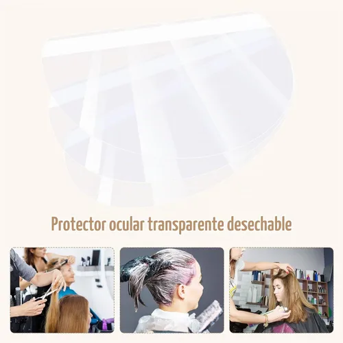 Vista 4 de 100 piezas de protector facial transparente - Protector ocular después de la cirugía de cataratas, protectores faciales transparentes desechables
