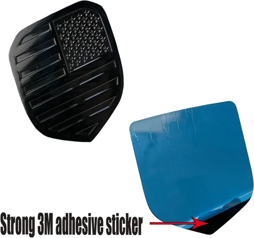 Vista 7 de Emblema de la bandera estadounidense negra brillante para la parrilla frontal RAM modelos compatibles con modelos compatibles/1500 2006-2018/2500