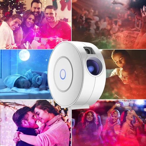 Vista 4 de Proyector inteligente de estrella Galaxy con nube de nebulosa/onda de océano móvil, proyector de luz nocturna WiFi de cielo estrellado