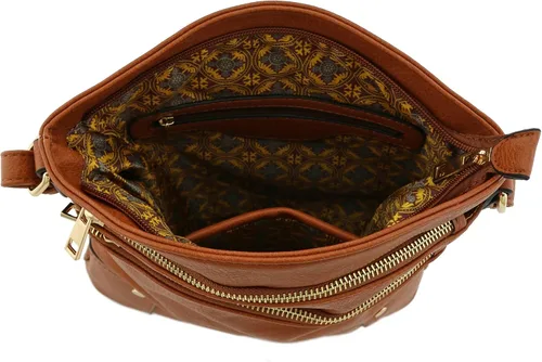 Vista 5 de Bolso cruzado grande con triple bolsillo con cremallera.