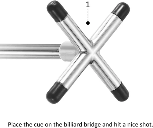 Vista 6 de M METERXITY Retractable Billiards Cue Stick Bridge with Removable Brass Bridge Head - EVA Handle Billiards Table Accessory, Apply to Party/Club/Home