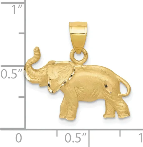 Vista 3 de 14K oro diamante elefante colgante encanto joyería