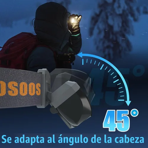 Vista 3 de COSOOS 2 Linternas Frontales LED con Estuches Portátiles, Mini Linterna Frontal Brillante para Correr de 1.6 oz, Lámparas de Cabeza Impermeables