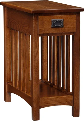 Vista 16 de Leick Home 9018-BR - Mesa auxiliar de patas de cabriole francés con un cajón, con estante, color marrón cereza