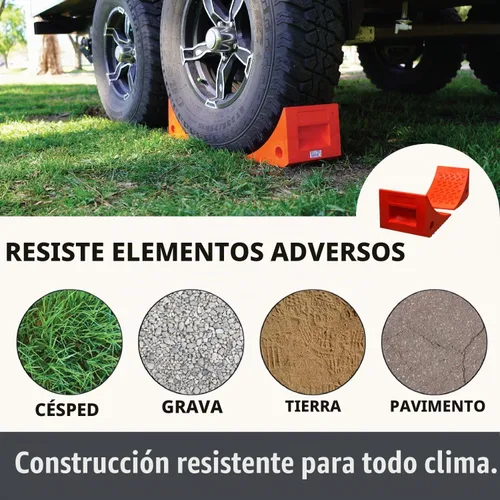 Vista 6 de SECURITYMAN Calzas de rueda resistentes (paquete de 2) – Calzas de rueda de goma sólida duraderas, antideslizantes, para remolques de lanchas Naranja