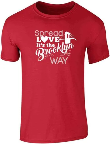 Vista 4 de Pop Threads Spread Love Its The Brooklyn Way Graphic Tee Camiseta para hombre