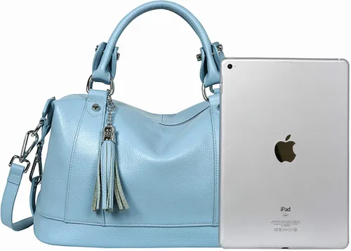 Vista 30 de Heshe - Bolsa de hombro de piel para mujer, con asa superior, bolsa cruzada