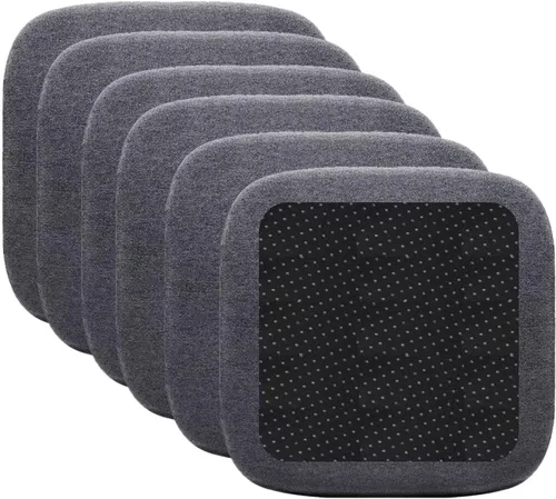 Vista 14 de Cojines de asiento para taburete de cocina, cojines de taburete de mostrador, cojín para silla de cocina antideslizante con parte inferior Gris