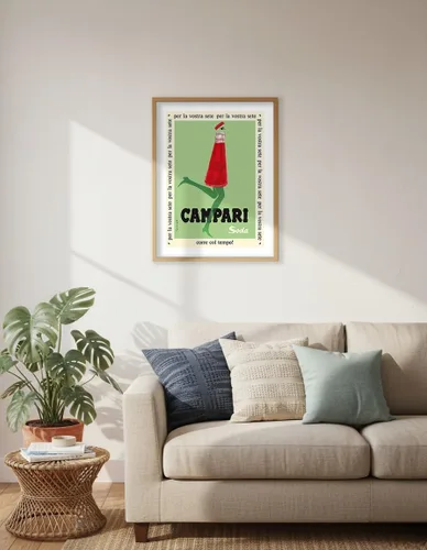 Vista 6 de Para tu sed (Per la Vostra Sete) - Campari Soda - Póster publicitario vintage por Franz Marangolo c.1950 - Impresión artística maestra (sin marco) 6