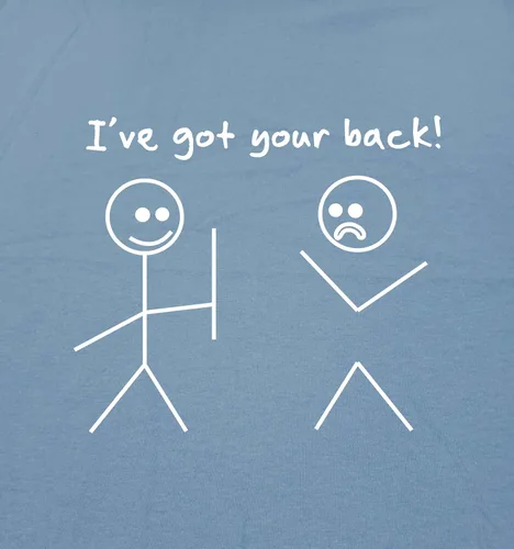 Vista 2 de Camiseta divertida y sarcástica con texto en inglés "I Got Your Back Stick
