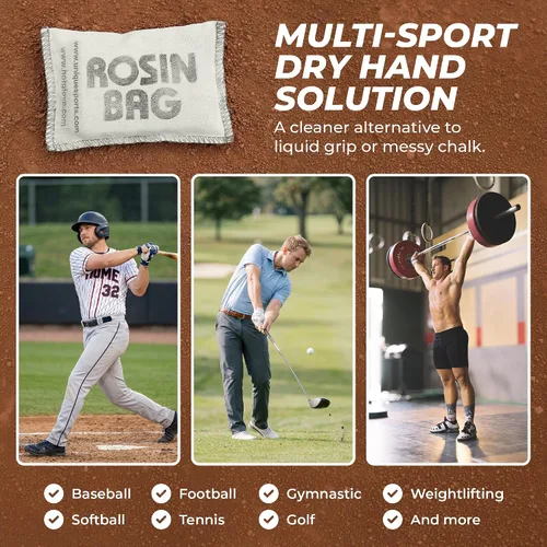 Vista 5 de Hot Glove Bolsa de colofonia – Polvo de agarre de béisbol y sóftbol – Agarre profesional de mano seca para lanzadores y bateadores – colofonia