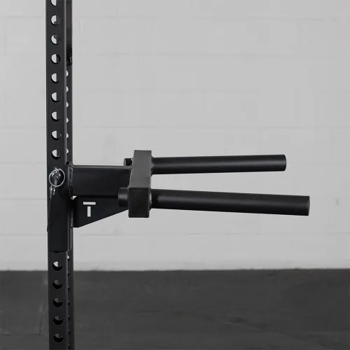 Vista 4 de Titan Fitness Barra de inmersión en Y para bastidores de potencia de la serie T-2, accesorio de inmersión montado en rack, capacidad de 550 libras